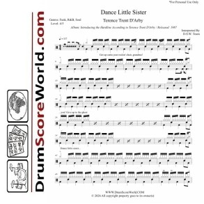 Terence Trent D'Arby - Dance Little Sister - Drum Sheet